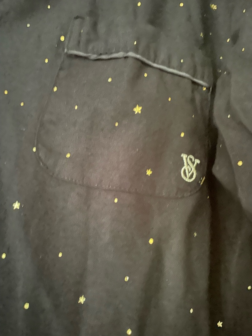 Victoria's Secret Black Pajama Set with Gold Star Accents - Picture 3 of 8
